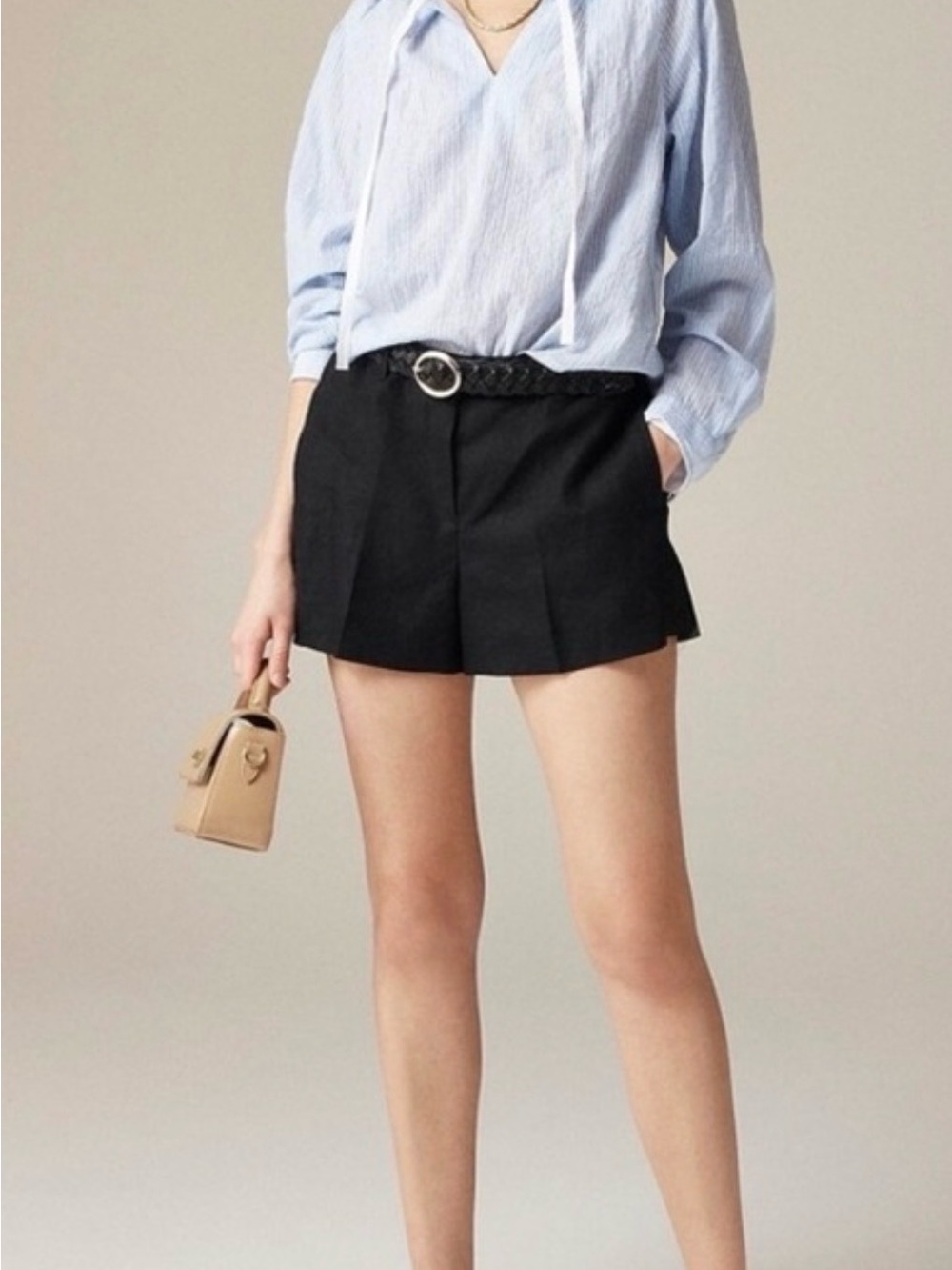 J.crew 3” linen harbor shorts black